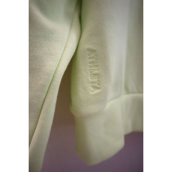 Athleta 473713062 Women Sz XS Citron/Yellow Green Easy Fleece 1/2 Zip Hoodie - Picture 5 of 10